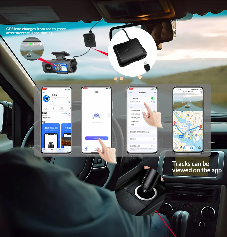 Cámara Dash Cam 4K UHD – Grabación Ultra HD, Visión Nocturna, Wi-Fi Integrado, GPS y Monitoreo 24H de Aparcamiento