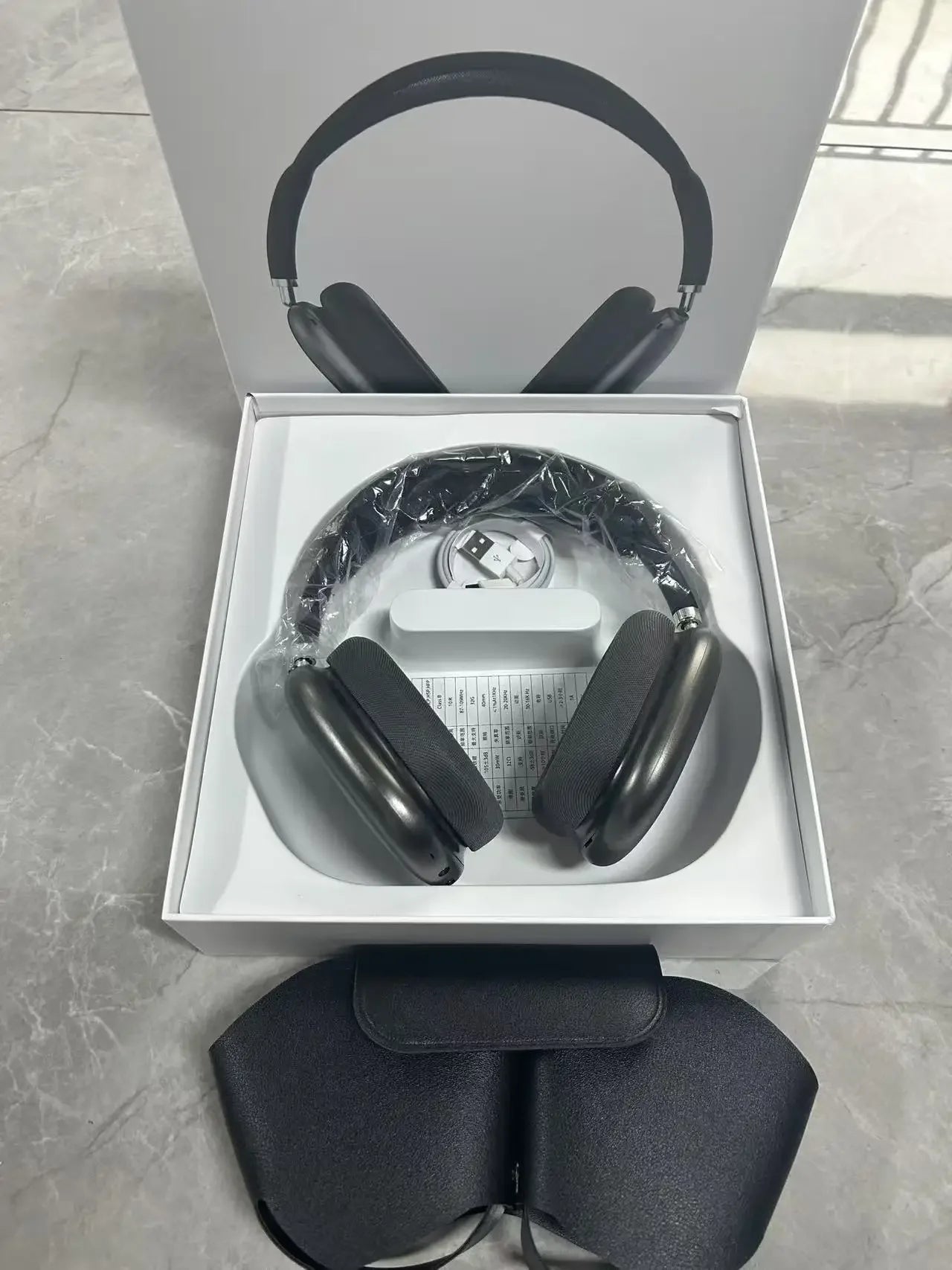 Auriculares inalámbricos P9 Max con orejeras magnéticas, bolso de cuero para deportes, pop ups Bluetooth, auriculares de música