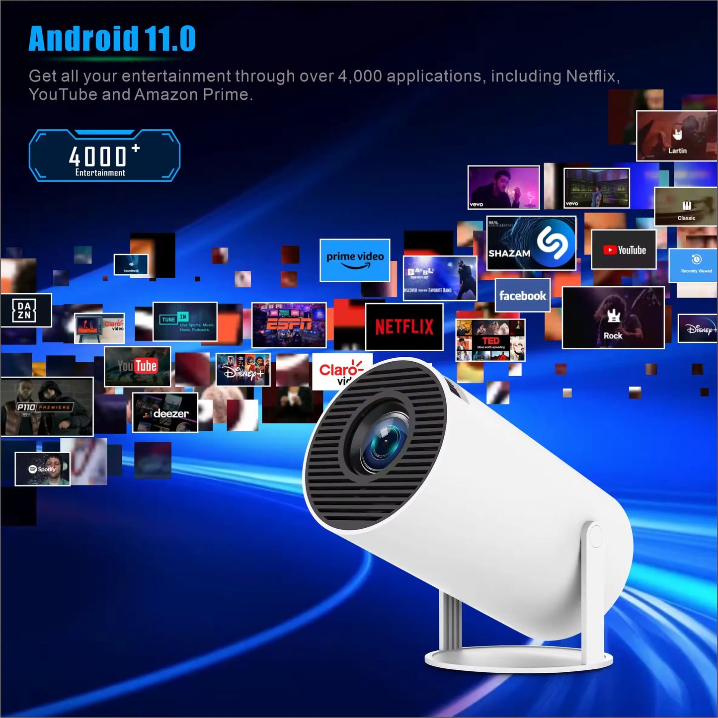 Proyector Smart HY300 Full HD con Android 11