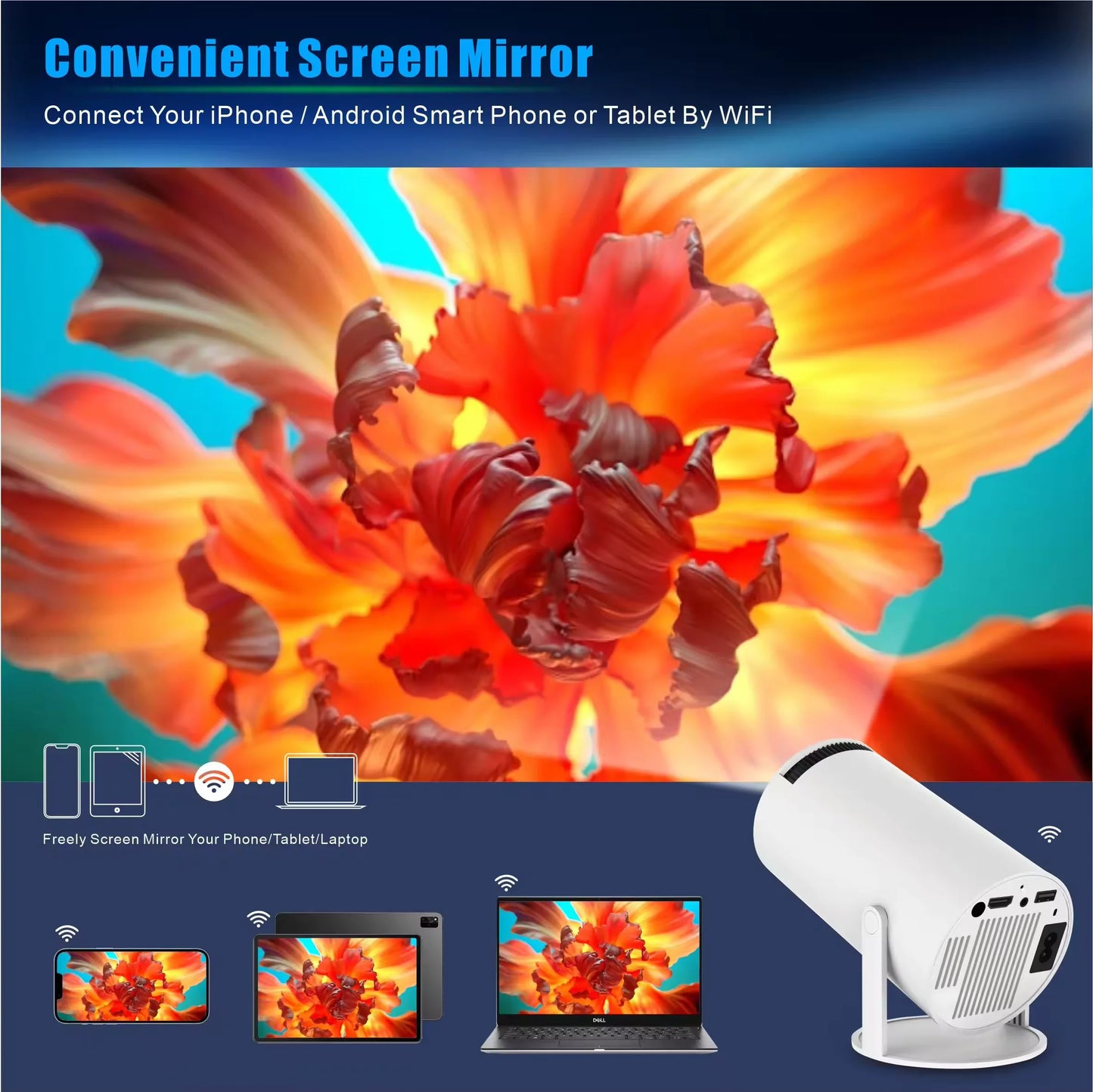 Proyector Smart HY300 Full HD con Android 11