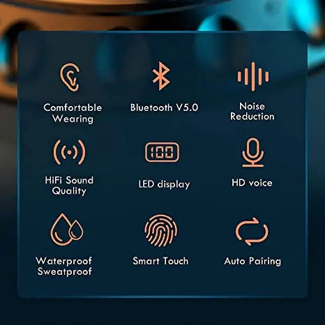 VALDUS TWS F9 Earbuds Earphone Audifonos Auriculares BT 5.0 Waterproof True Digital Display F9-5 In-ear Headsets Headphones