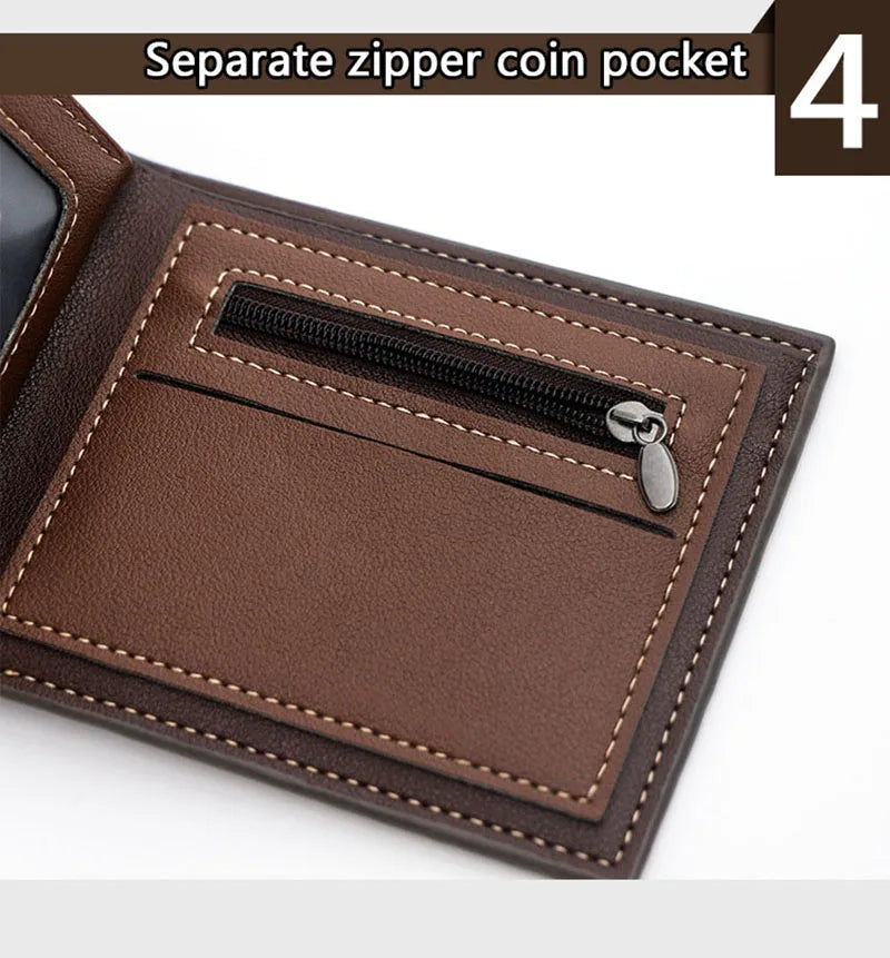 Cartera Slim de Hombre con Cremallera y Clip para Billetes