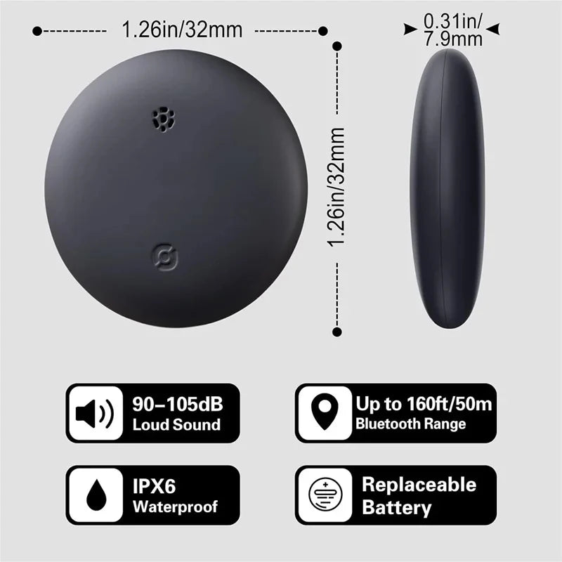 Localizador GPS Inteligente – Rastreador Global para Mascotas, Carteras, Maletas, Coches, Niños y Personas Mayores – Compatible con “Buscar” de iPhone
