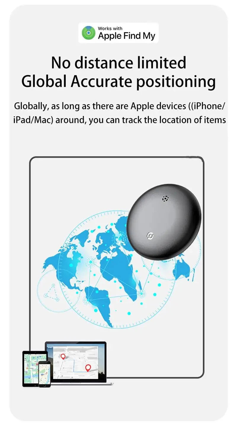 Localizador GPS Inteligente – Rastreador Global para Mascotas, Carteras, Maletas, Coches, Niños y Personas Mayores – Compatible con “Buscar” de iPhone