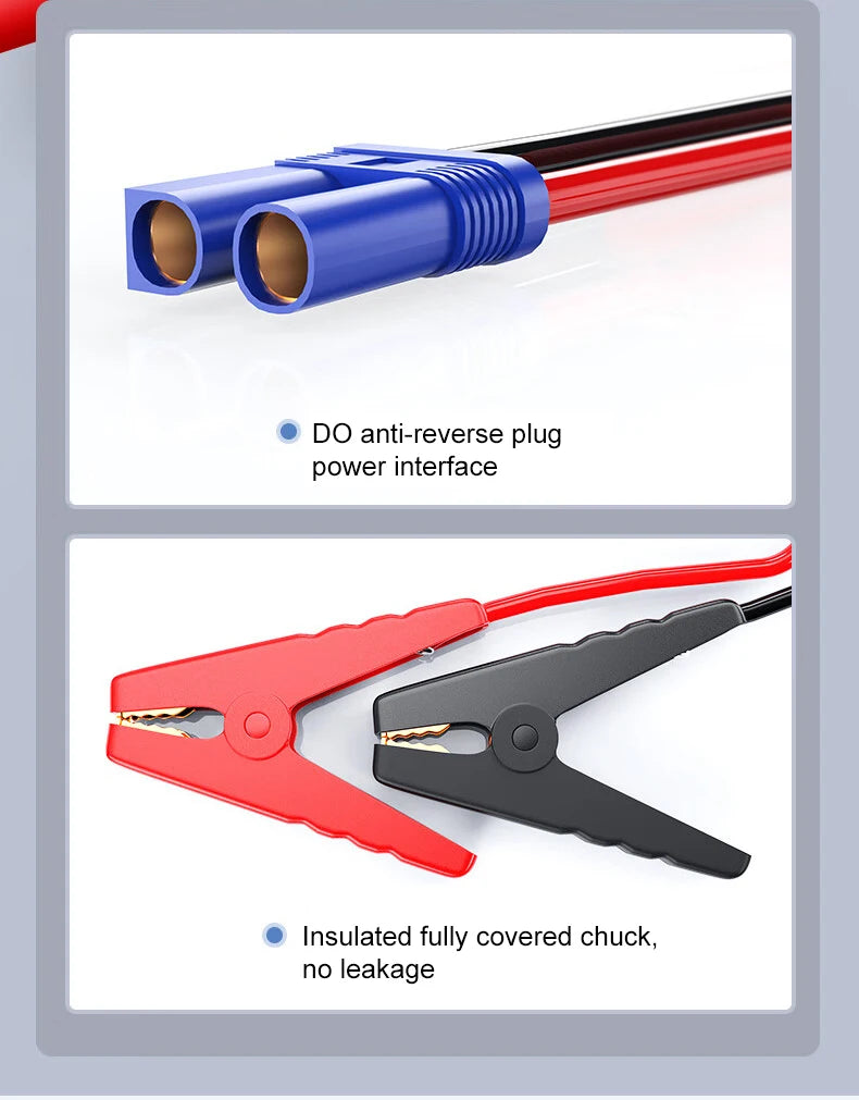 Arrancador de Coches EAFC 1000A – Cargador de Batería de Emergencia y Power Bank con Luz para Vehículos de 12V