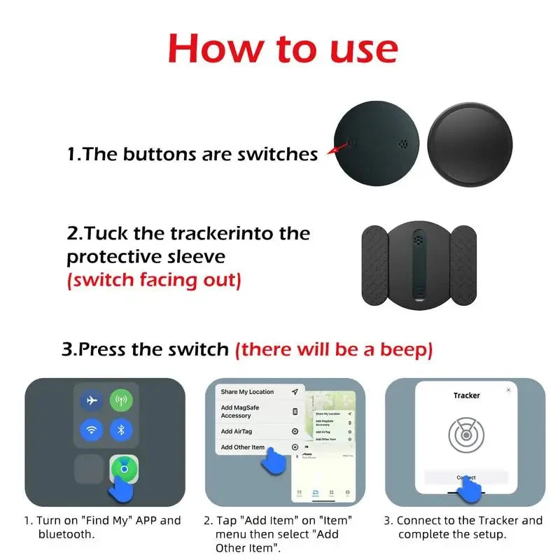 Localizador GPS Inteligente – Rastreador Global para Mascotas, Carteras, Maletas, Coches, Niños y Personas Mayores – Compatible con “Buscar” de iPhone