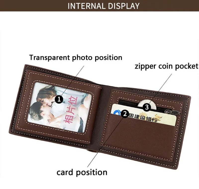Cartera Slim de Hombre con Cremallera y Clip para Billetes
