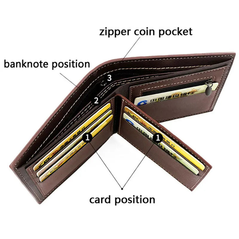 Cartera Slim de Hombre con Cremallera y Clip para Billetes