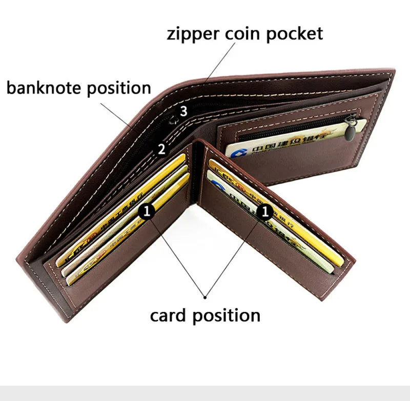Cartera Slim de Hombre con Cremallera y Clip para Billetes
