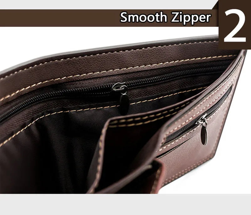 Cartera Slim de Hombre con Cremallera y Clip para Billetes