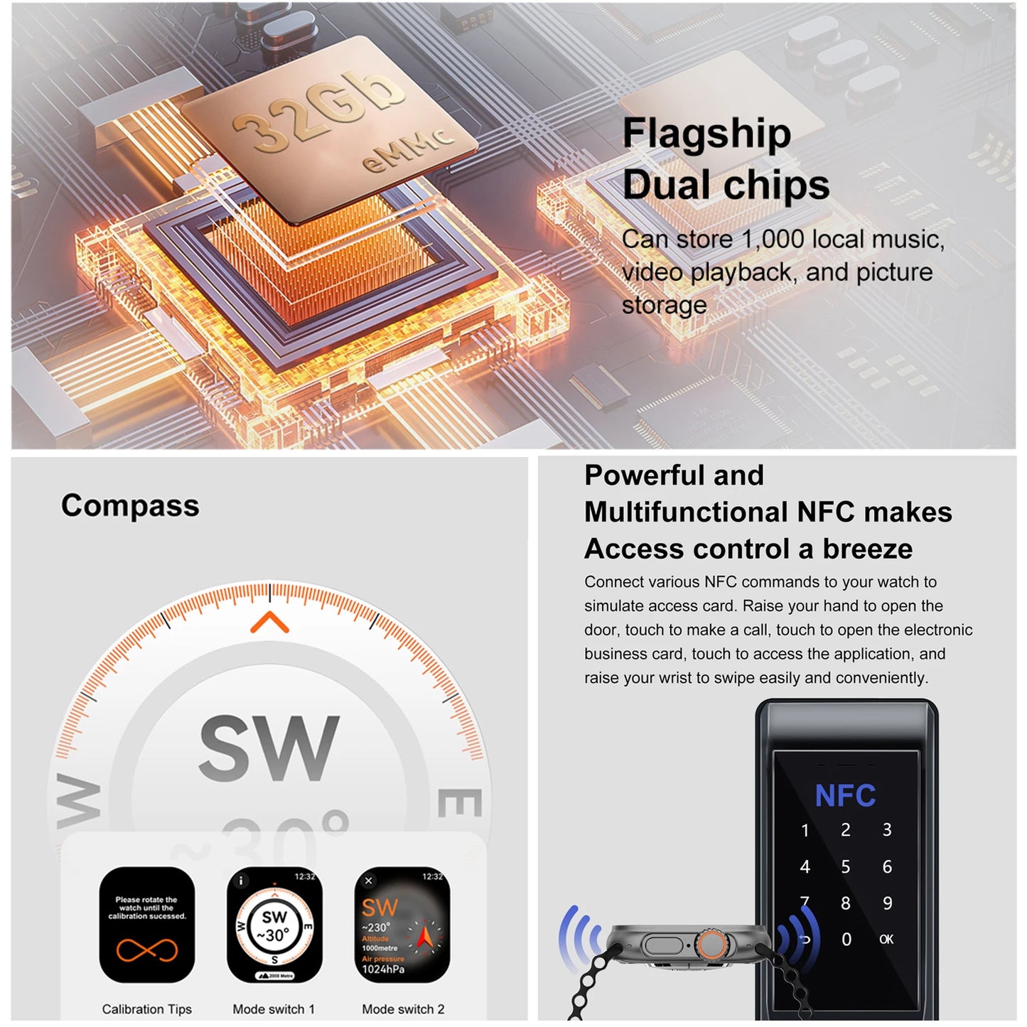 Smartwatch DT Ultra 3 Pro con GPS, NFC y 32 GB