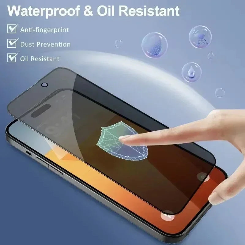 ack de 5 Protectores de Pantalla Privacidad 8K – Cristal Anti-Espía de Cobertura Total para iPhone 11, 12, 13, 14, 15, 16, Pro, Pro Max, Mini, XR, X, XS Max