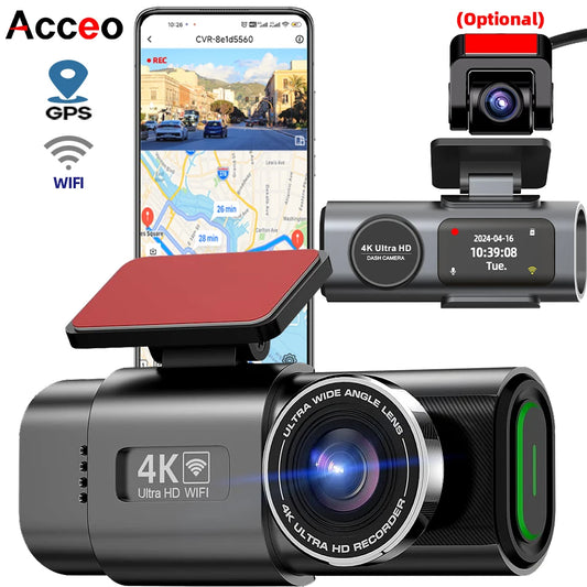 Cámara Dash Cam 4K UHD – Grabación Ultra HD, Visión Nocturna, Wi-Fi Integrado, GPS y Monitoreo 24H de Aparcamiento